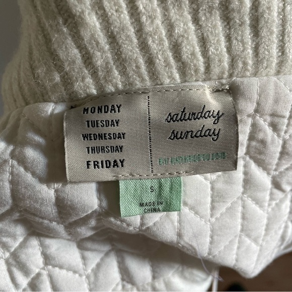 Anthropologie Saturday Sunday Ivory Shag/Fleece Sherpa Open Front Vest NWT Sz S - Picture 9 of 12